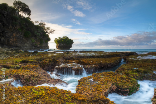 Morning View from Karang Bokor Sawarna Beach Banten Indonesia 