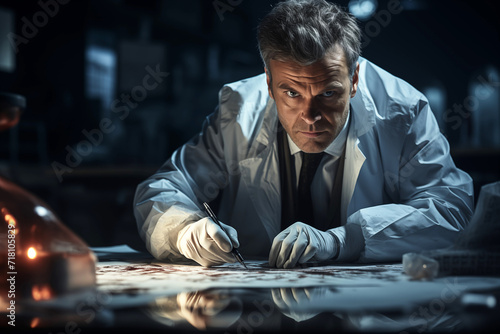 Male Forensic Scientist in Crime Scene Investigation