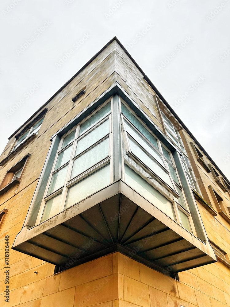 Modern building in the West End of Glasgow, Scotland Modern building in the West End of Glasgow, Scotland