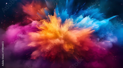 Dust explosion Holi background  indian traditional festival