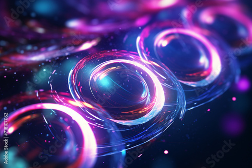 Abstract neon geometric background. Wavy gradient liquid round shape, glossy texture purple blue fluid flow. Dynamic 3d illustration surface for banner or poster transparent background Generative Ai
