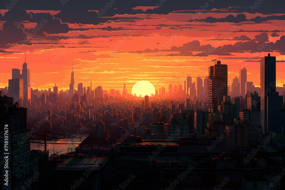 Captivating Sunset Illustration: Artistic Renderings of Tranquil Sunsets Painted with Palette of Colors and Emotions transparent background Generative Ai