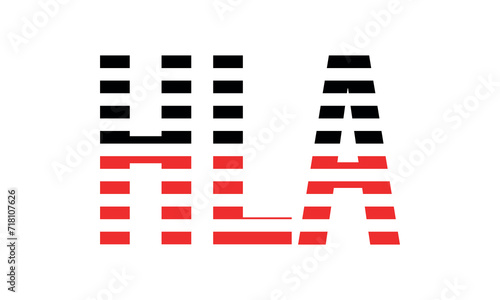 HLA three initial letter iconic line negative space minimal logo design vector template. monogram, abstract, wordmark, business, typography, minimalist, brand, company, flat, modern, unique, simple