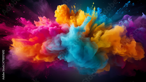 Dust explosion Holi background  indian traditional festival