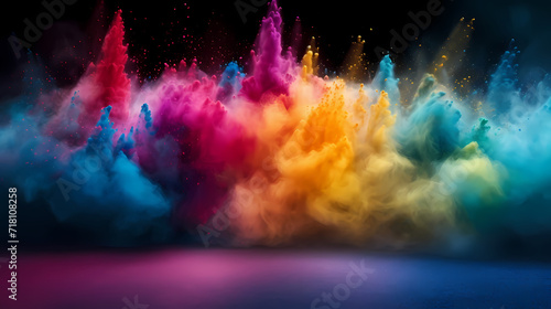 Dust explosion Holi background, indian traditional festival