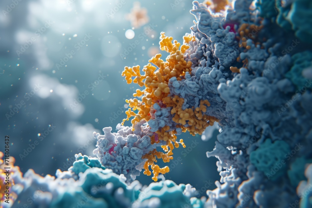 Nucleic Acids Microscope Foto de Protein atomic scale micro particles dna dnr atoms microscope ...