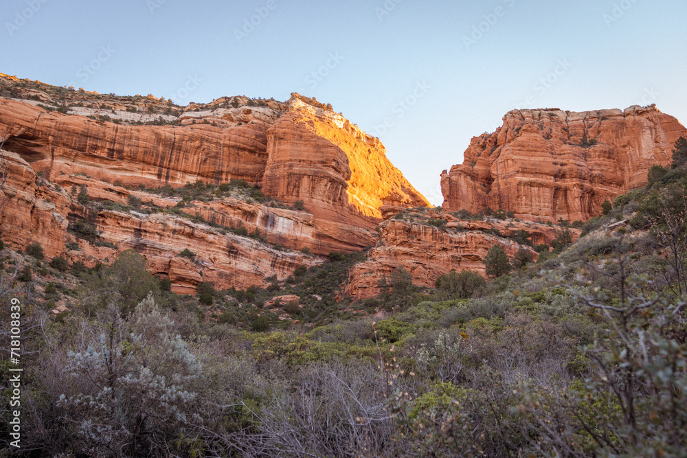 Red rocks of Sedona, taken from the Boynton Canyon Trail, at sunrise