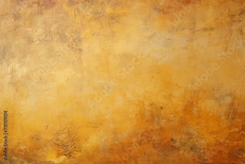 Textured abstract background with worn vintage grunge texture in gold, brown colors, worn paint strokes. 
