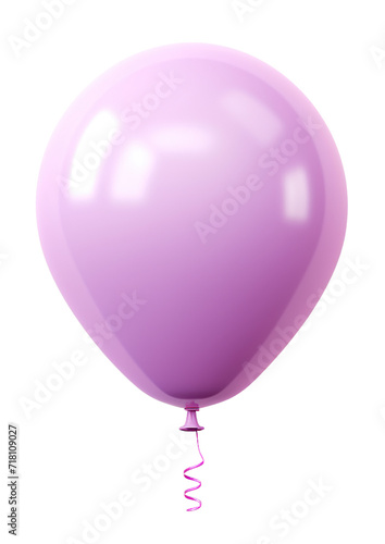 Purple balloon isolated on transparent or white background