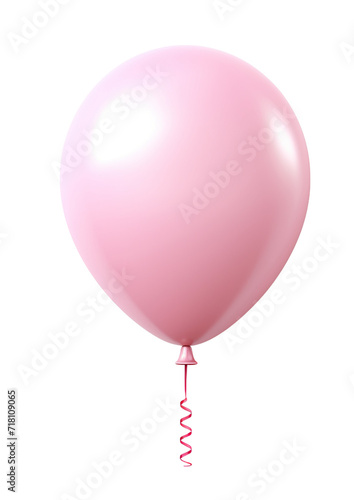 Light pink balloon isolated on transparent or white background