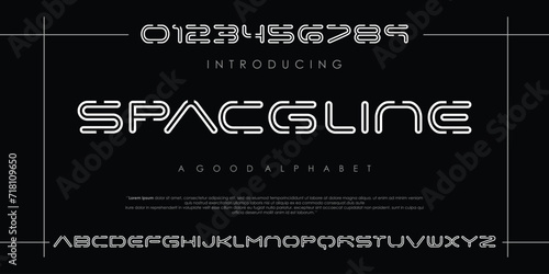 Modern abstract digital alphabet font. Minimal technology typography, Creative urban sport fashion futuristic logo design. vector illustration
