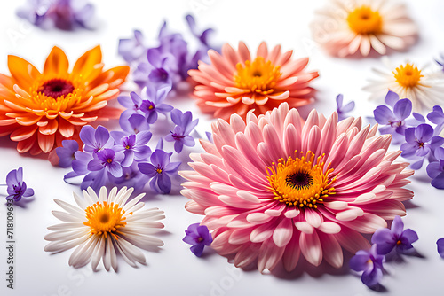 flowers on white background