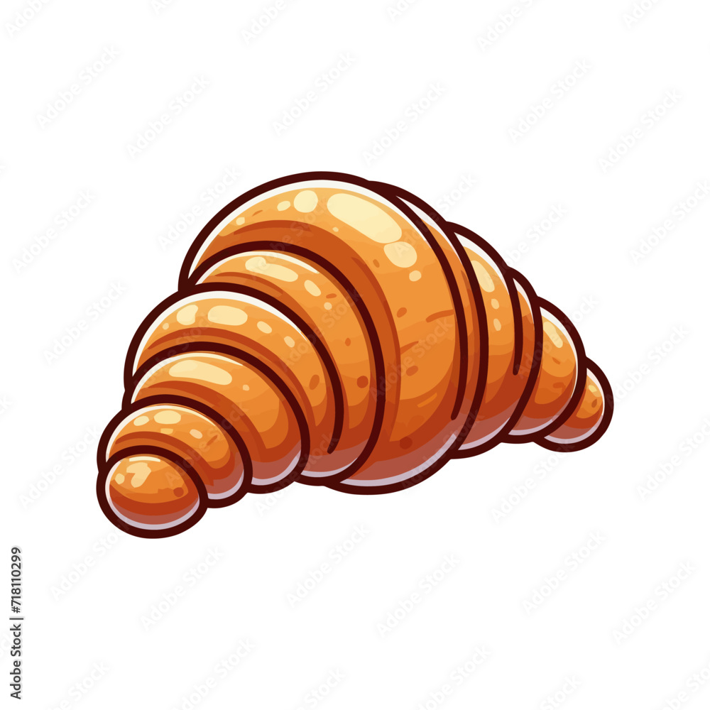 Cartoon croissant isolated on a white background. Vector illustration Cartoon croissant isolated on a white background. Vector illustration
