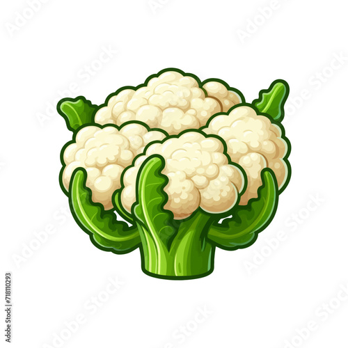 Cartoon cauliflower isolated on a white background. Vector illustration