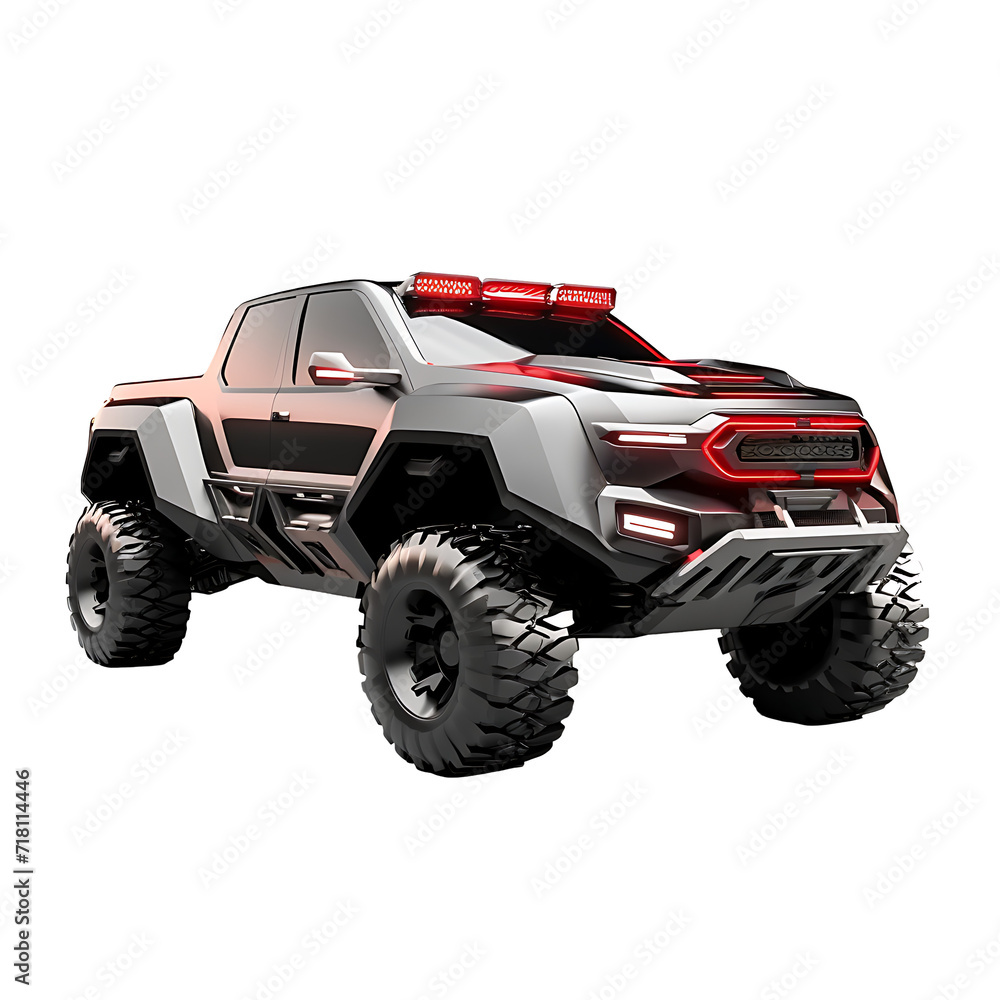 Future 4WD car on transparent background PNG