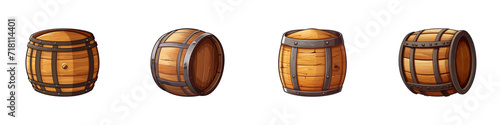 Wooden barrel. Cartoon vector illustration