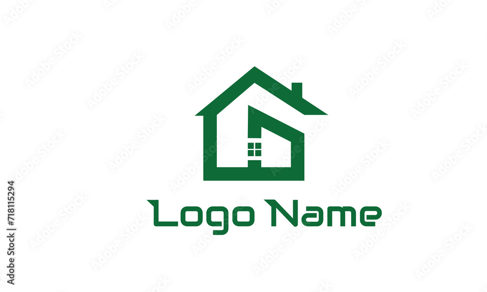 G latter logo house logo designs, real estate icon suitable for info graphics, websites and print media. Vector, flat icon, badges, labels, clip art. Line art style. Thin line design. Color design.