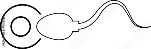 Abstract Spermatozoon icon sperm vector that runs towards the egg isolated on transparent background, competition concept in trendy Linear web design element for website, app or infographics material.