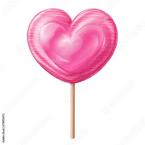 graphics of a  pink heart-shaped lollipop © Joanna Redesiuk