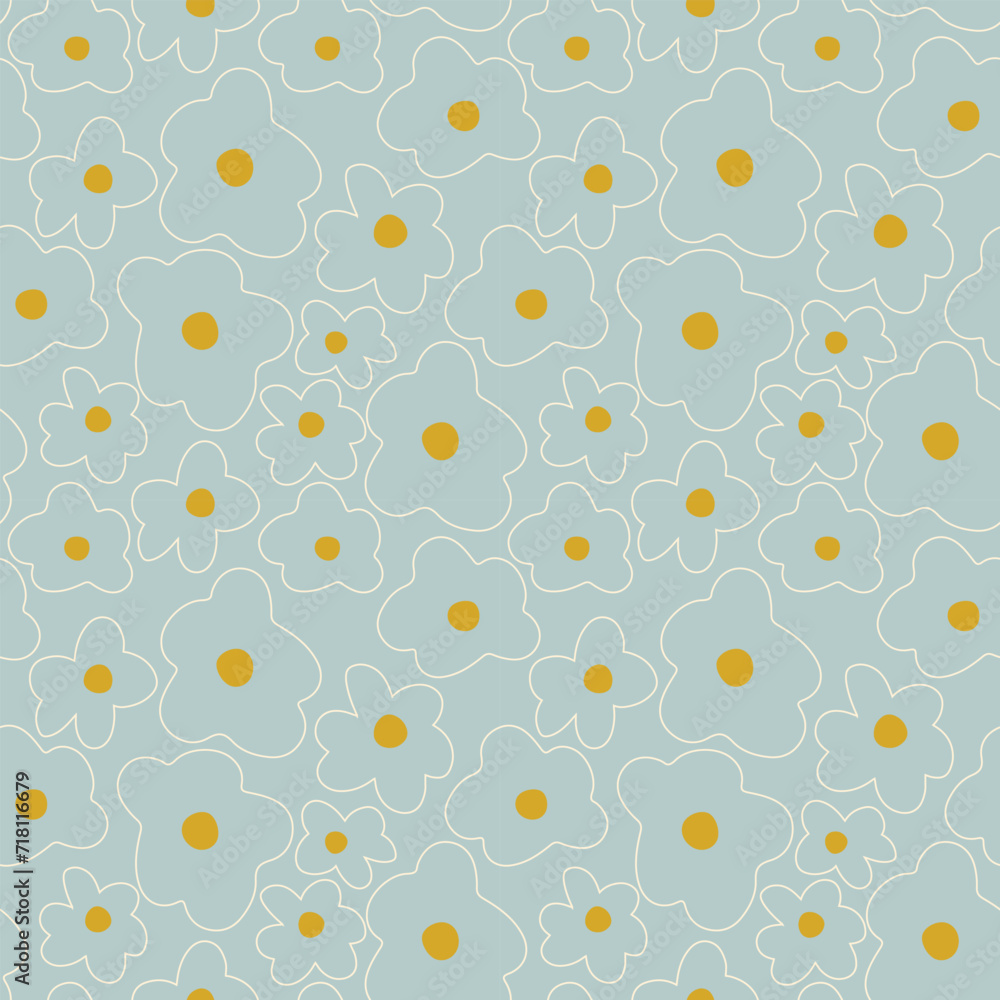Seamless spring pattern with flowers. Great for fabric, textile Vector Illustration Seamless spring pattern with flowers. Great for fabric, textile Vector Illustration