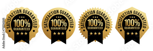 100% Satisfaction Guaranteed or 100% Satisfaction Label Vector Isolated in Flat Style. Best 100% Satisfaction Guaranteed Label Vector for product packaging. Elegant 100% Satisfaction Label Vector.