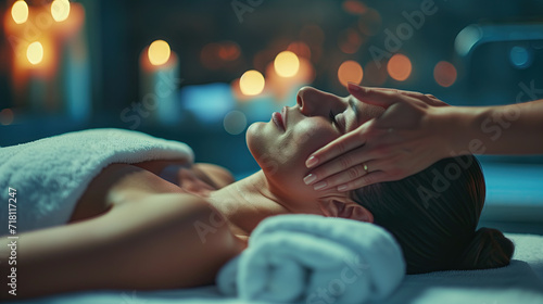 woman reiceiving massage at the spa 