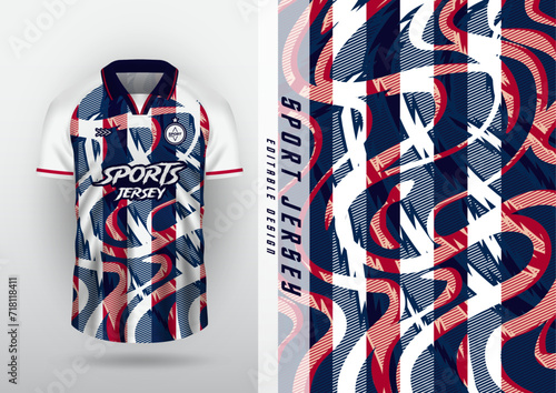 Background sublimation outdoor sports jersey football jersey futsal jersey running jersey racing workout dragon skin pattern white red blue