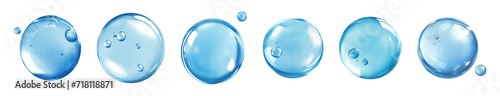 Collection set of water bubbles isolated on transparent or white background  png