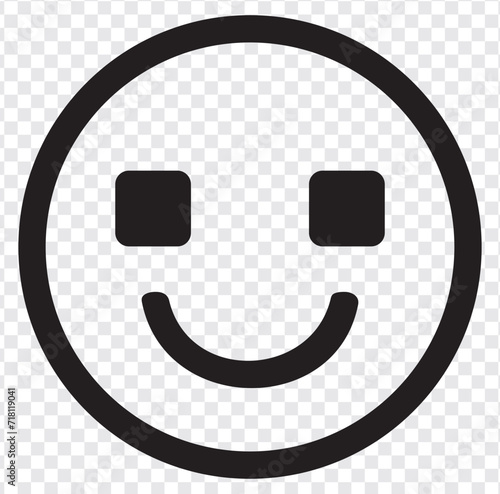 Smile face emoticon or emoji line art vector icon for apps and websites. Replaceable vector design.