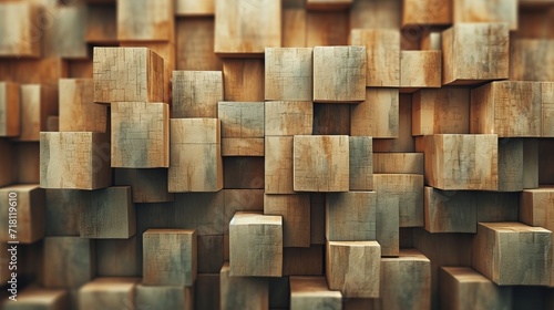 Abstract Wooden Blocks Texture