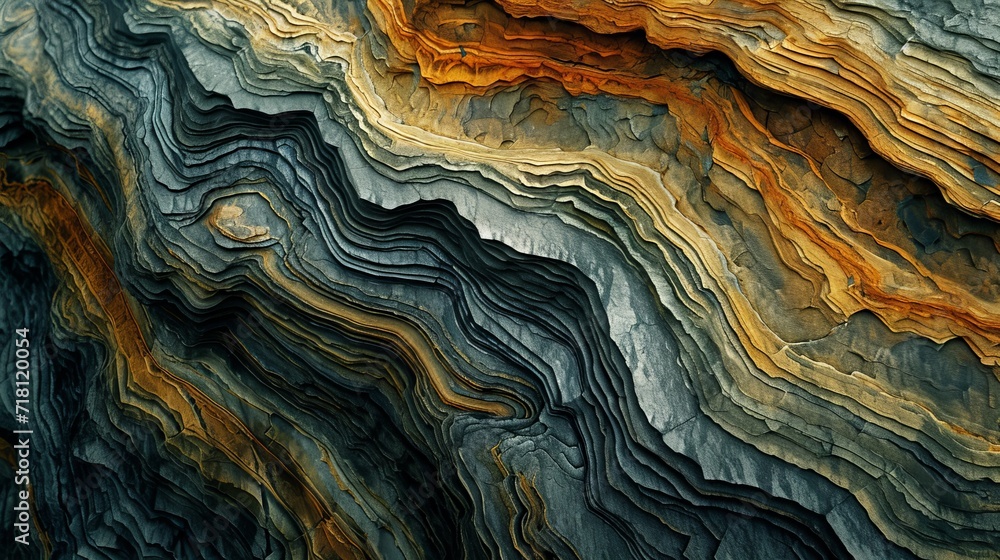 Abstract Geological Layers Contour Lines - obrazy, fototapety, plakaty 