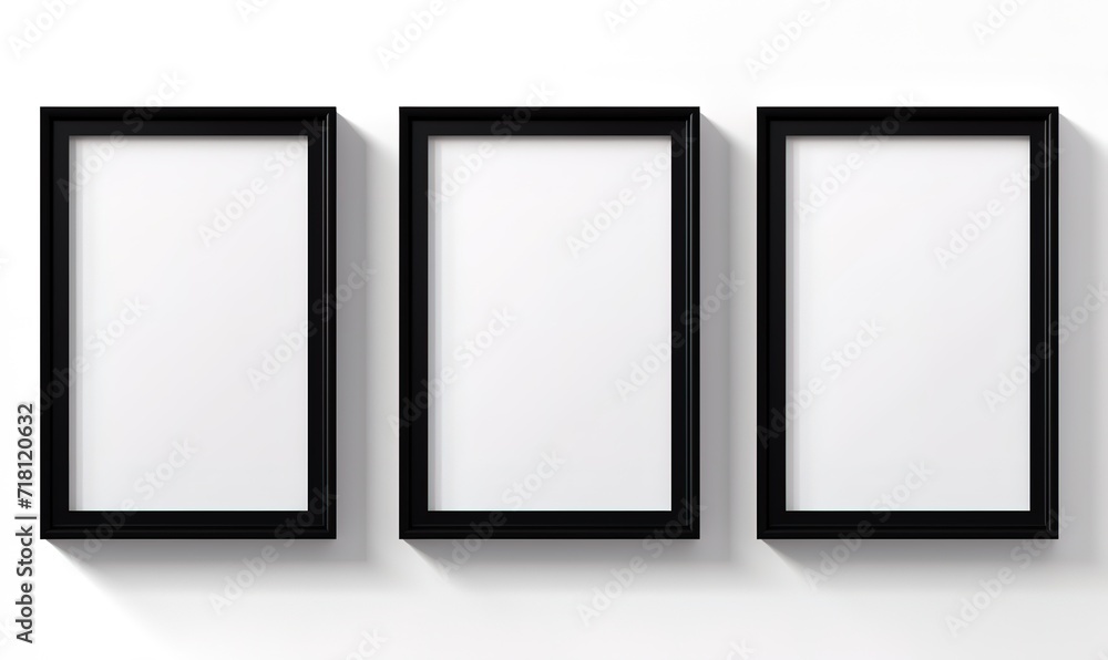 Rows of minimalist empty photo frames. generative AI Rows of minimalist empty photo frames. generative AI