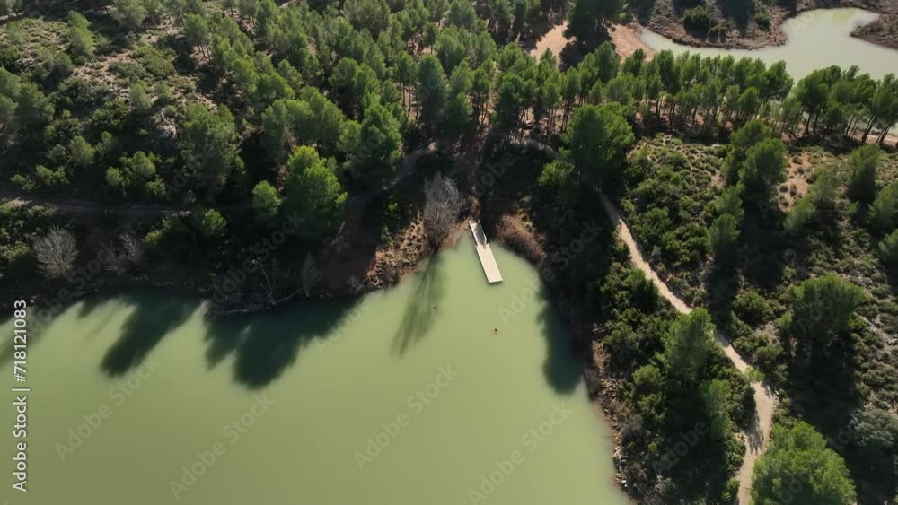 Pantano de Almansa en Albacete a vista de drone Pantano de Almansa en Albacete a vista de drone
