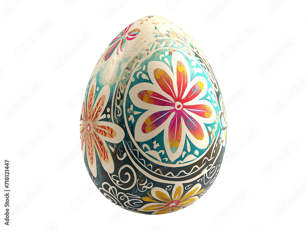 Slavic floral Easter egg isolated on transparent or white background, png Slavic floral Easter egg isolated on transparent or white background, png