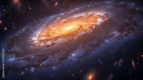 orange galaxy in purple space