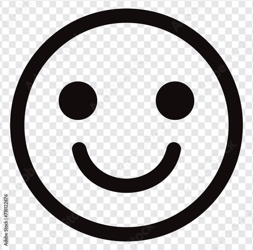 Happy smiley face or emoticon line art icon for apps and websites