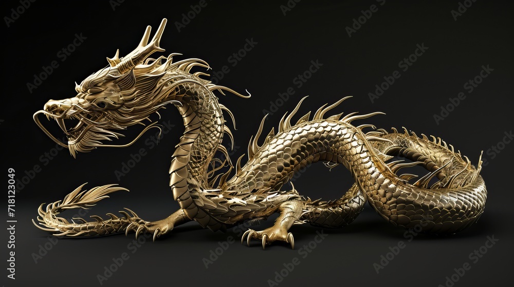 Golden Scales and Fierce Eyes, A Dragon Masterpiece, Generative AI Golden Scales and Fierce Eyes, A Dragon Masterpiece, Generative AI