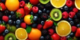 A pile of various kinds of fresh fruit in various colors. generative AI