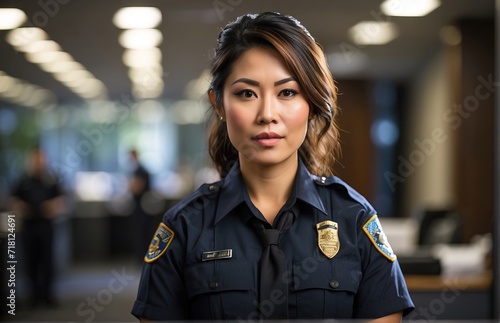 Portrait of confident woman police officer