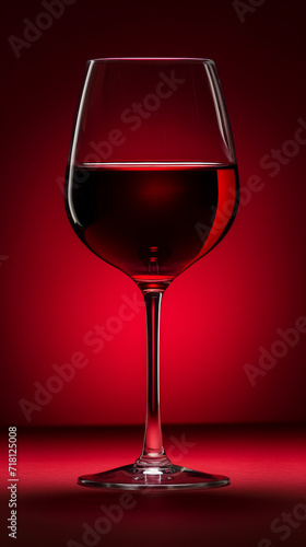 Ein einzelnes Glas Rotwein mit einer Eleganz und Tiefe