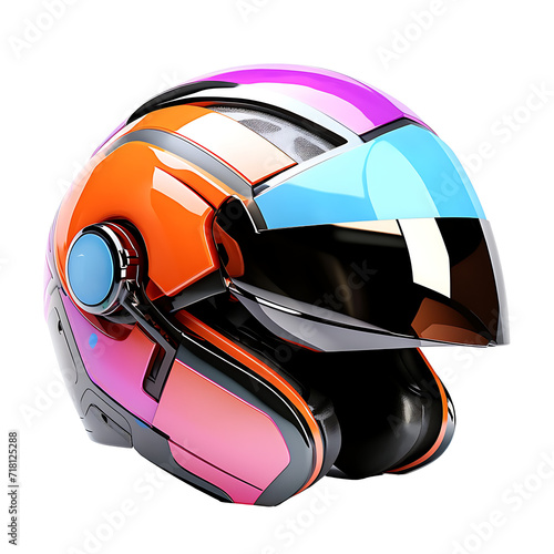 Futuristic modern helmet on transparent background PNG
