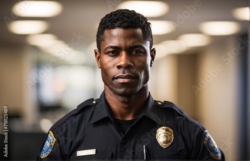 Portrait of confident man police officer