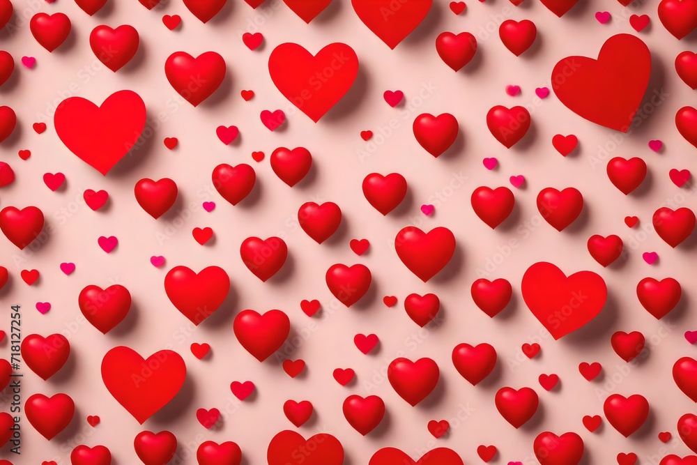red hearts background vector