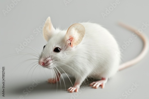 A white Mouse standing in solid background