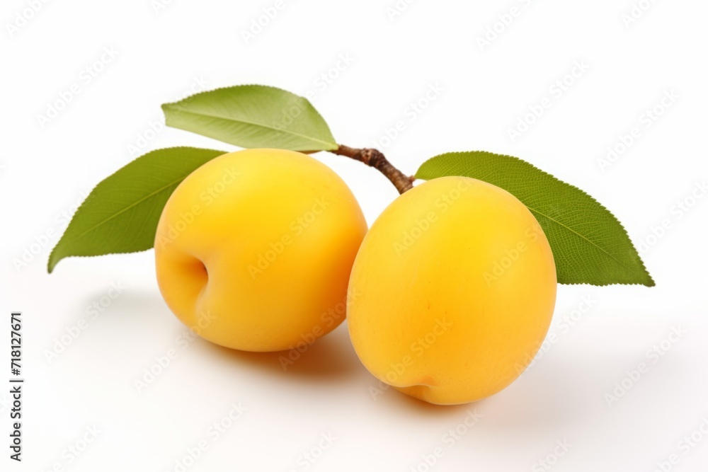 yellow plum isolated on a white background. fruit, berry with shade. yellow plum isolated on a white background. fruit, berry with shade.