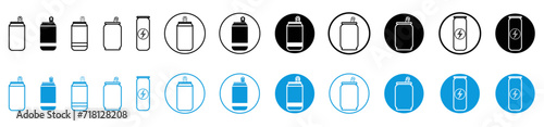 Tin can icon set. Tuna aluminum can vector symbol collection. Editable stroke.