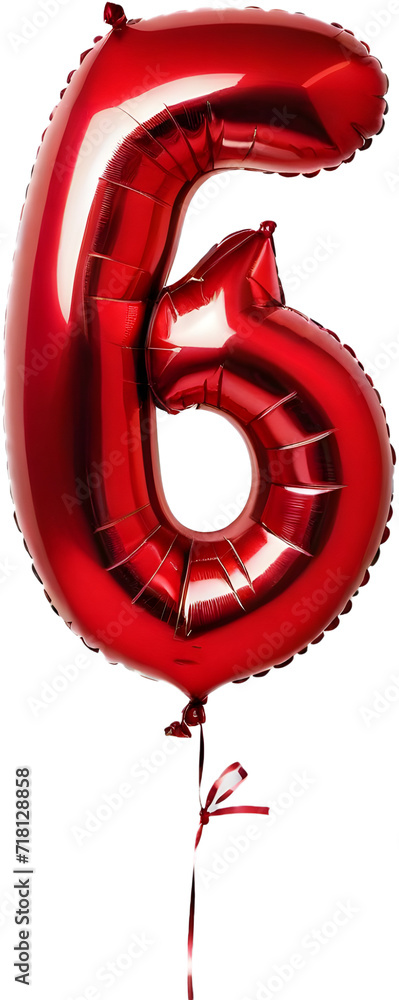 Fototapeta premium red balloon number 6