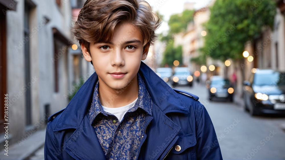 young boy with hair style , looking at the camera , teen boy portrait, portrait of a beautiful young white european, american, asian, model, teen boy style concept