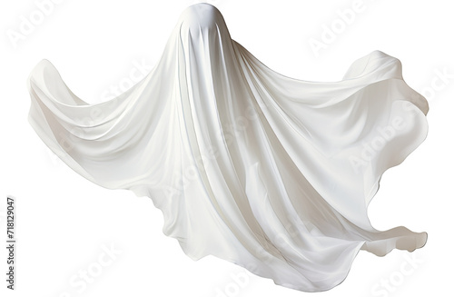 White Halloween Ghost sheet isolated on transparent background PNG