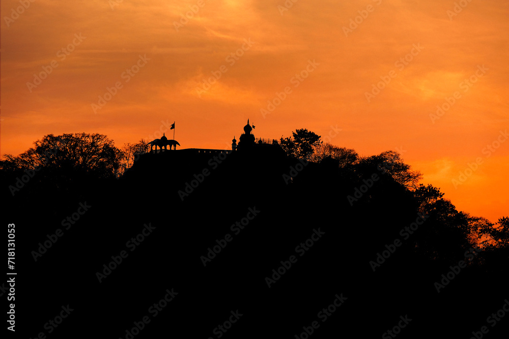 Pune, Maharashtra, India - 23 January 2024 , The Parvati Hill Temple in the city of Pune, India. Pune, Maharashtra, India - 23 January 2024 , The Parvati Hill Temple in the city of Pune, India.